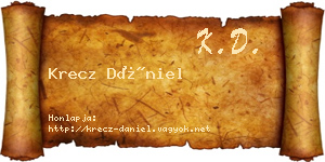 Krecz Dániel névjegykártya